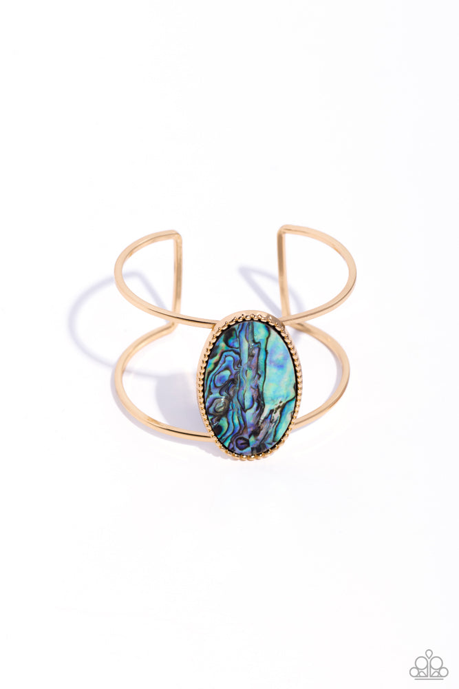 Enigmatic Energy - Gold/Multicolor cuff bracelet