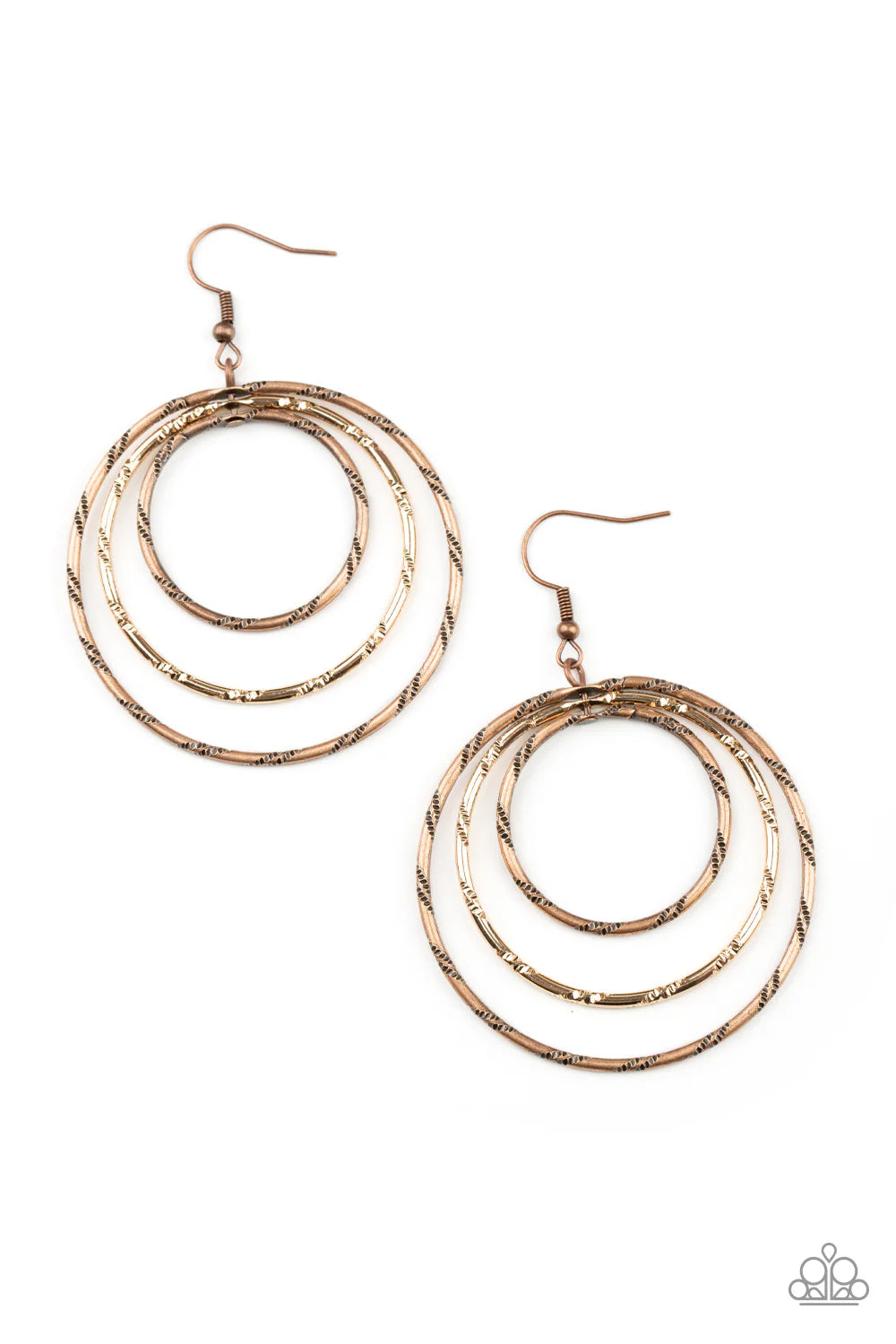 Vintage Vertigo -Mixed Metal Earrings (Copper/Gold)