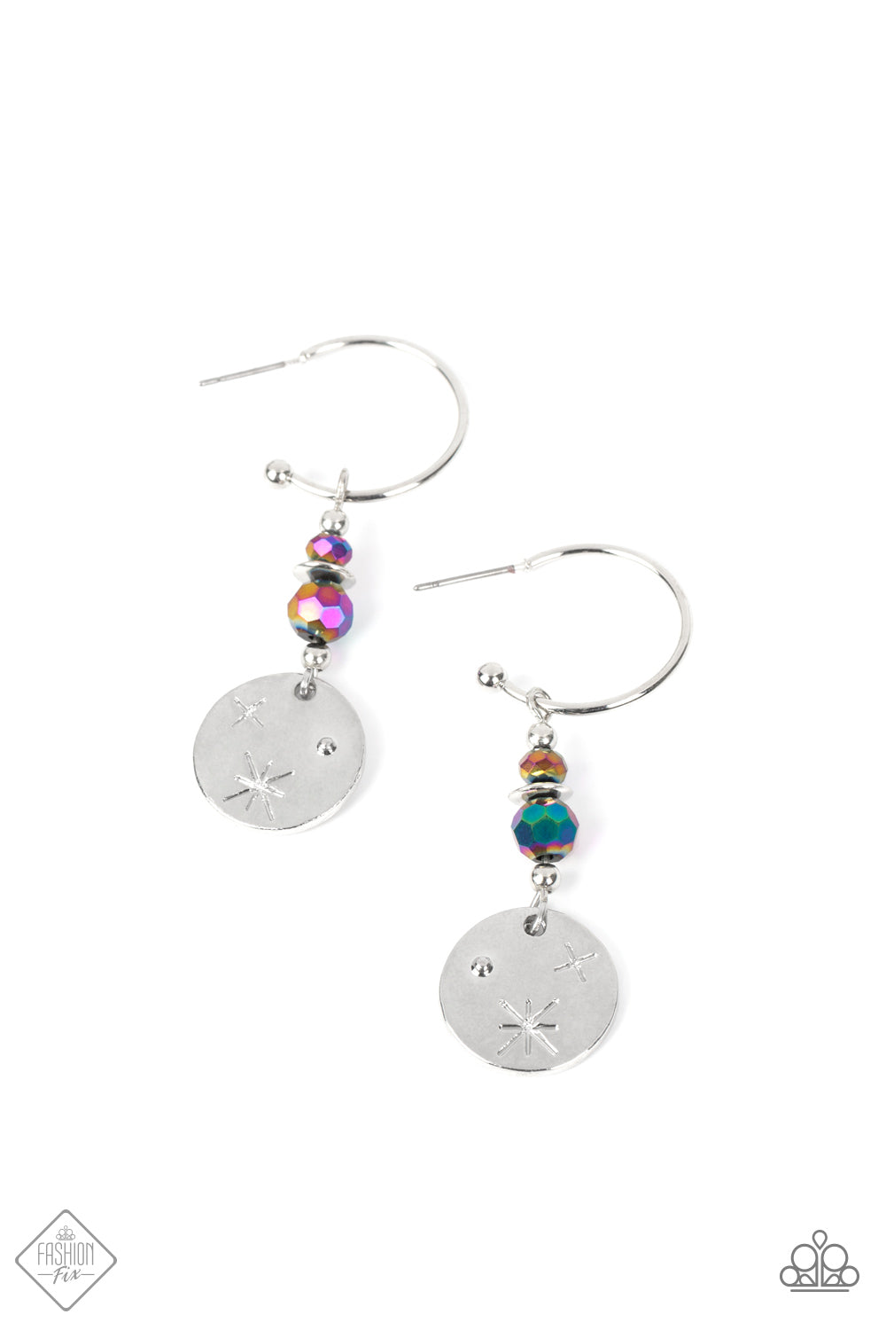 Artificial STARLIGHT - Multicolor Oil Spill Hoop Earrings