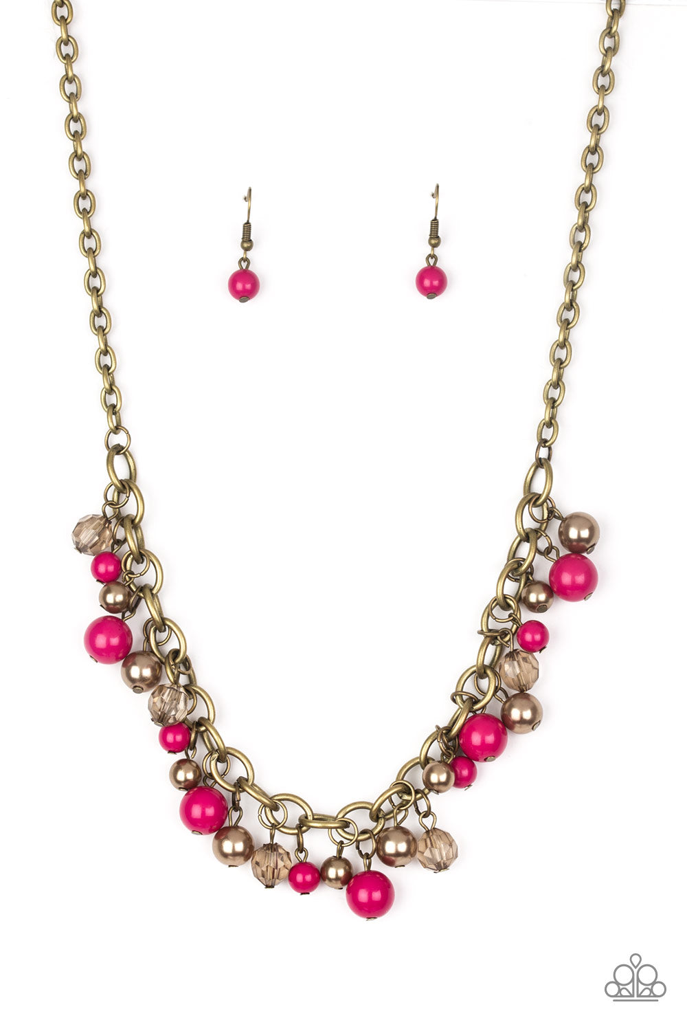 The GRIT Crowd - Pink/Brass necklace