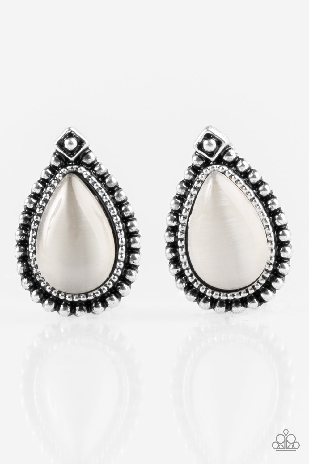 Wouldn't GLEAM Of It - White post earrings