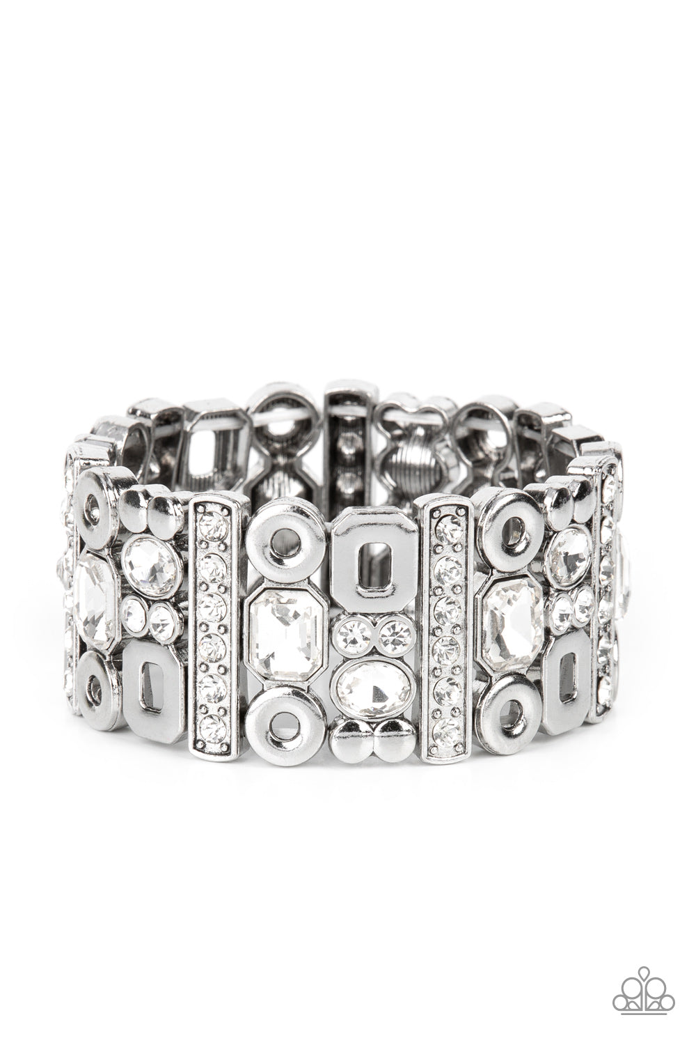 Dynamically Diverse - White rhinestones bracelet