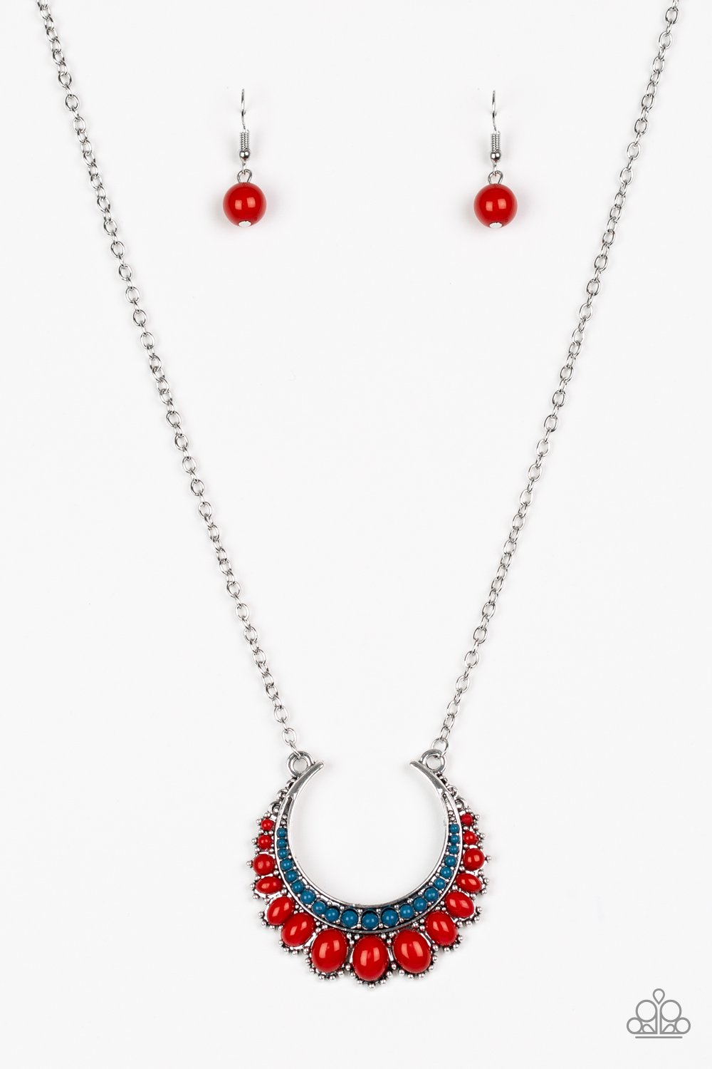 Count To Zen- Red and Blue Necklace
