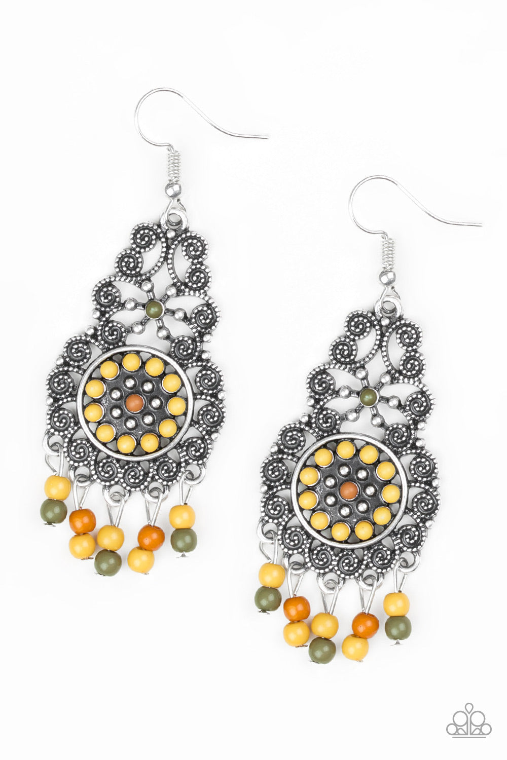 Courageously Congo - Yellow/Multi earrings