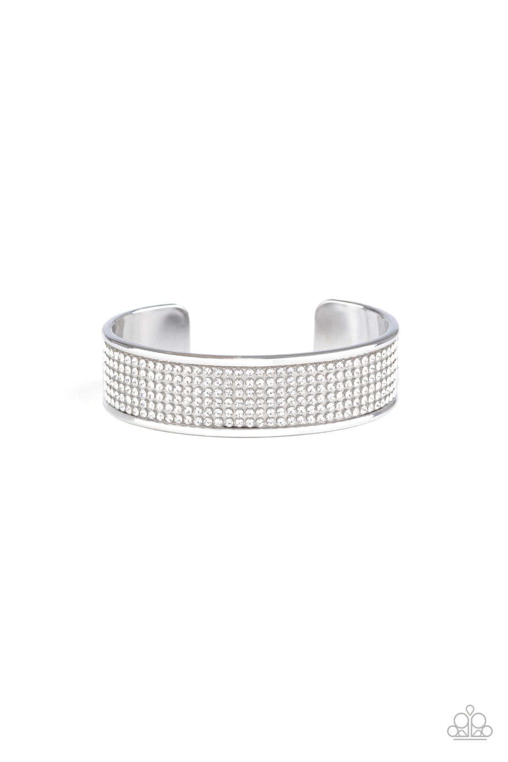 Cant Believe Your ICE - White rhinestones cuff bracelet