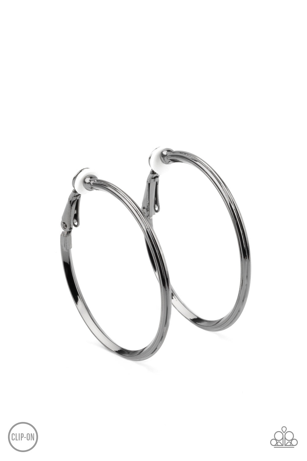City Classic - Black/GM Clip-on hoop earrings