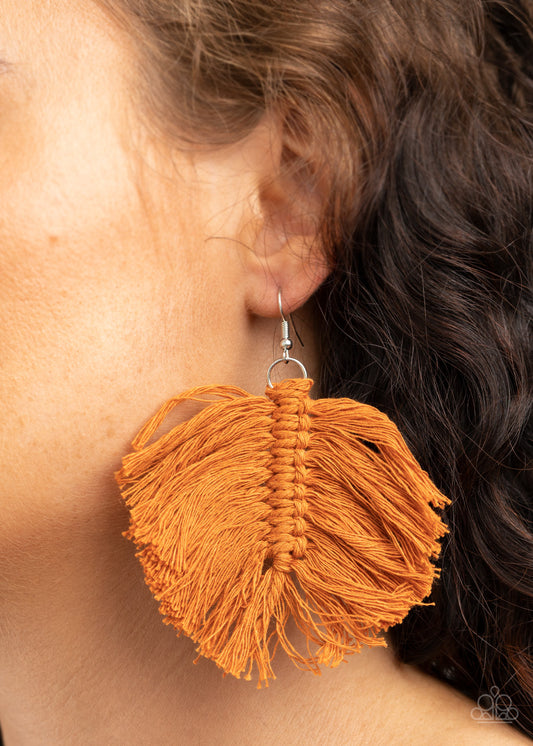 Macrame Mamba - Brown earrings