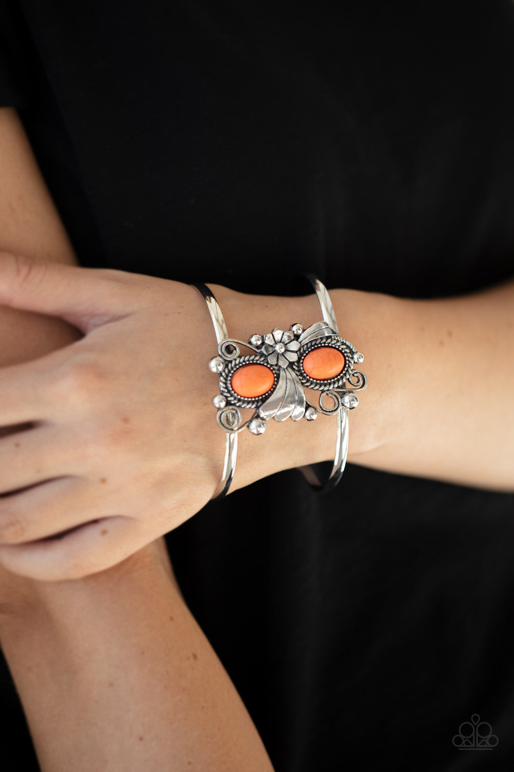 Mojave Flower Girl - Orange cuff bracelet