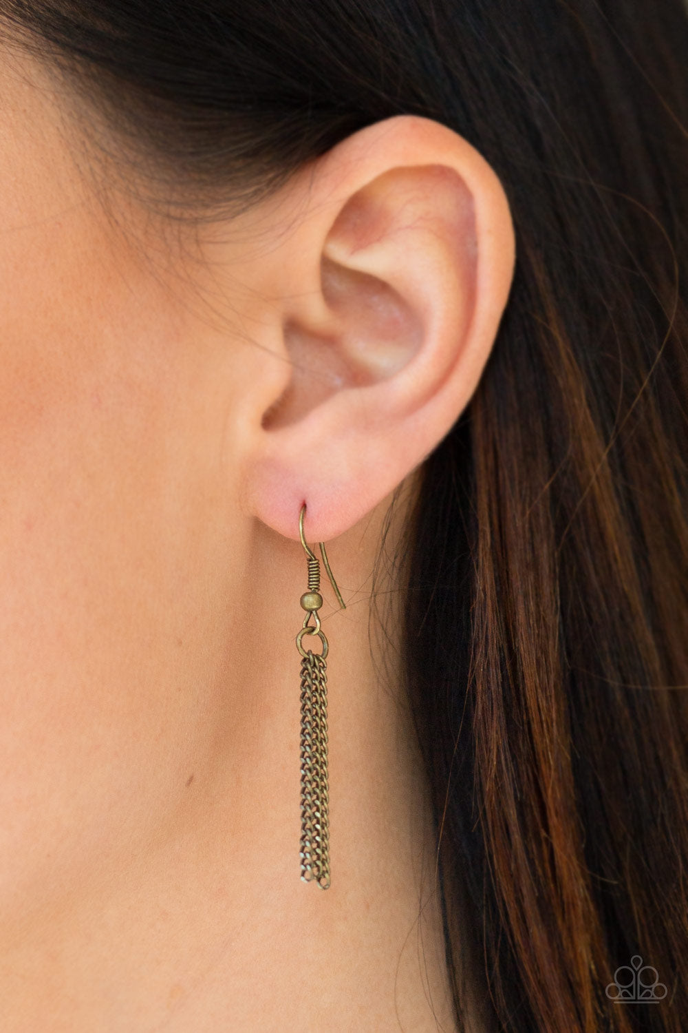 Triple Shimmer - Brass necklace