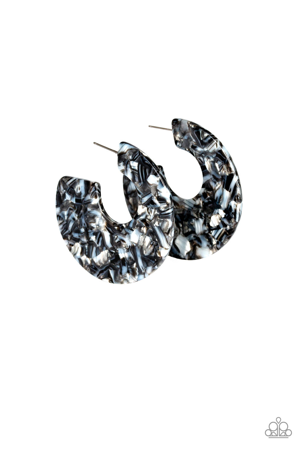 Tropically Torrid - Black acrylic earrings