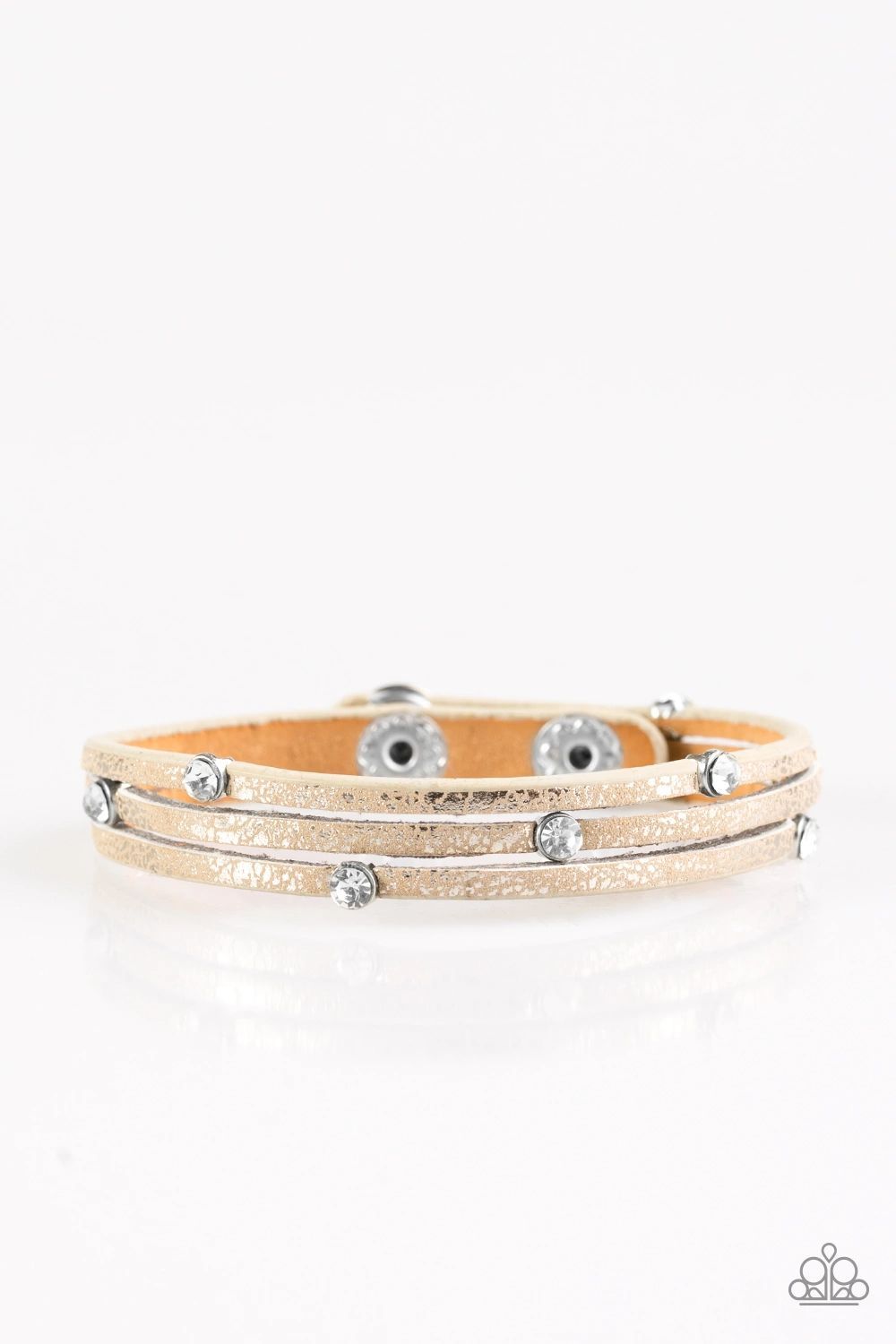 DROP A SHINE - GOLD LEATHER BRACELET