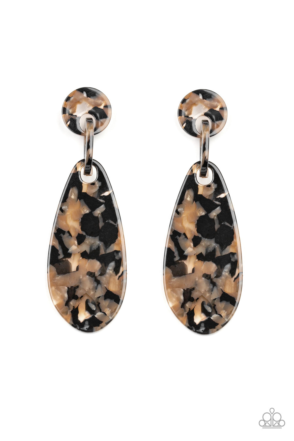A HAUTE Commodity - Black multi acrylic post earrings