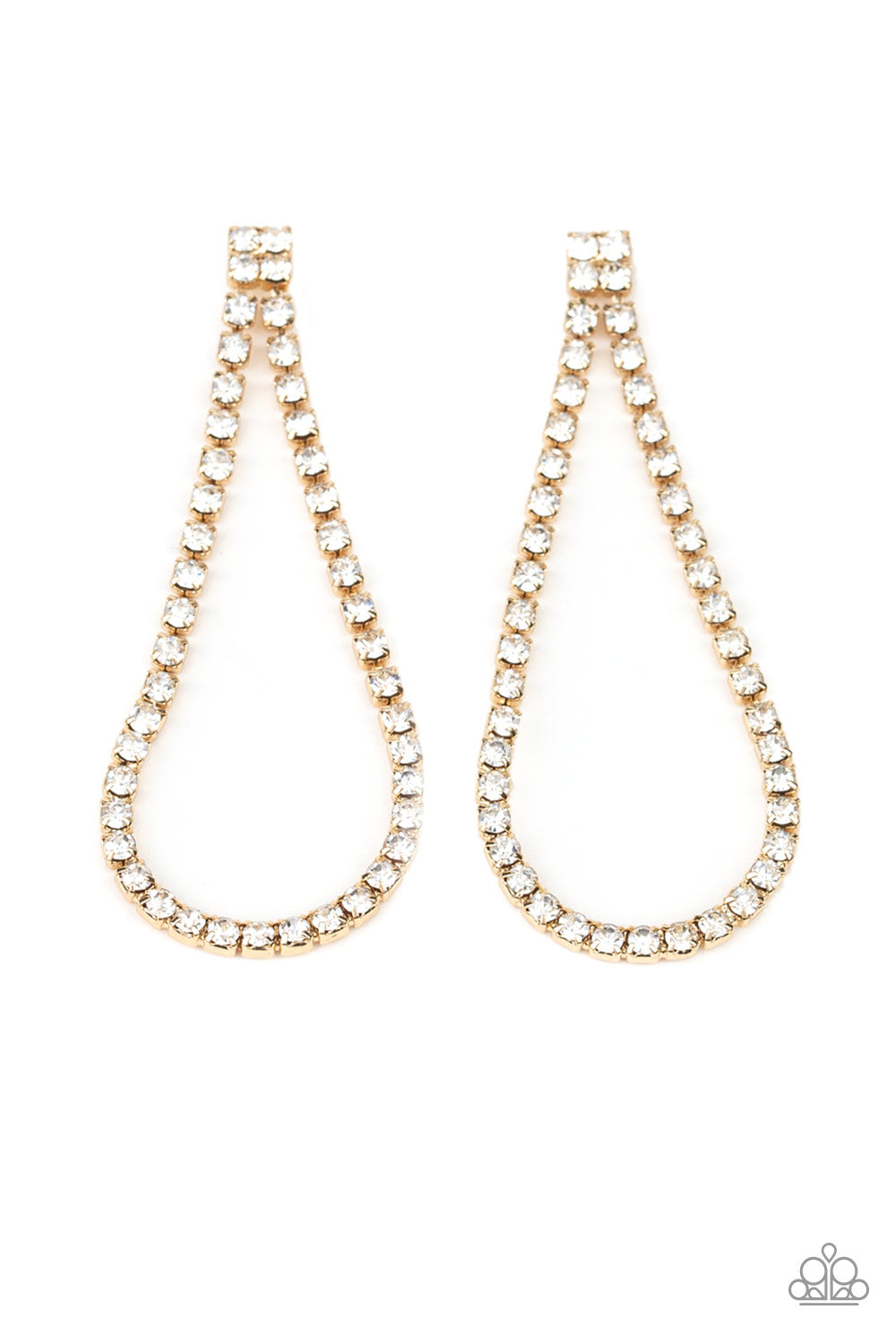 Diamond Drops - Gold post earrings