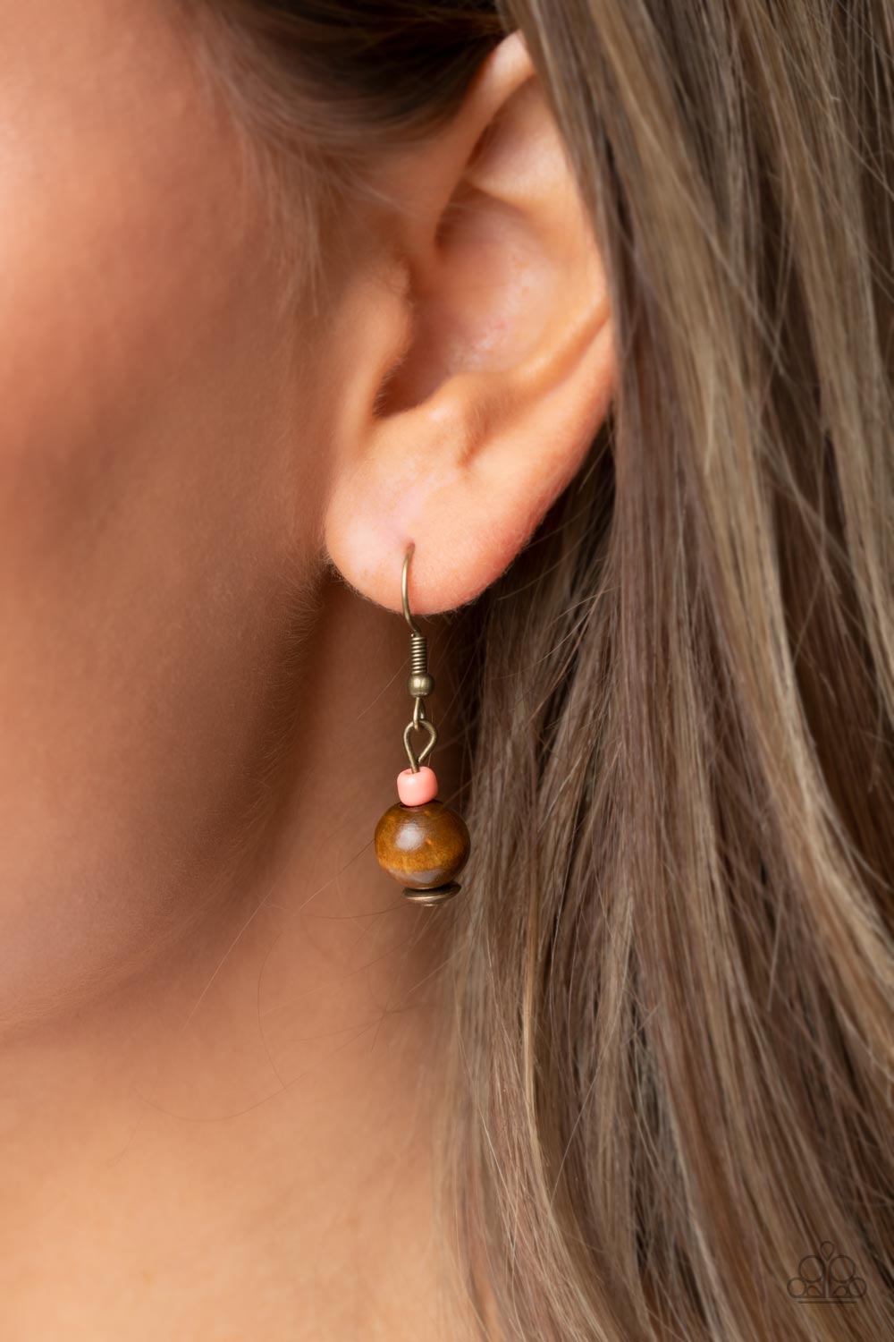 Knotted Keepsake - Orange/Brass Necklace