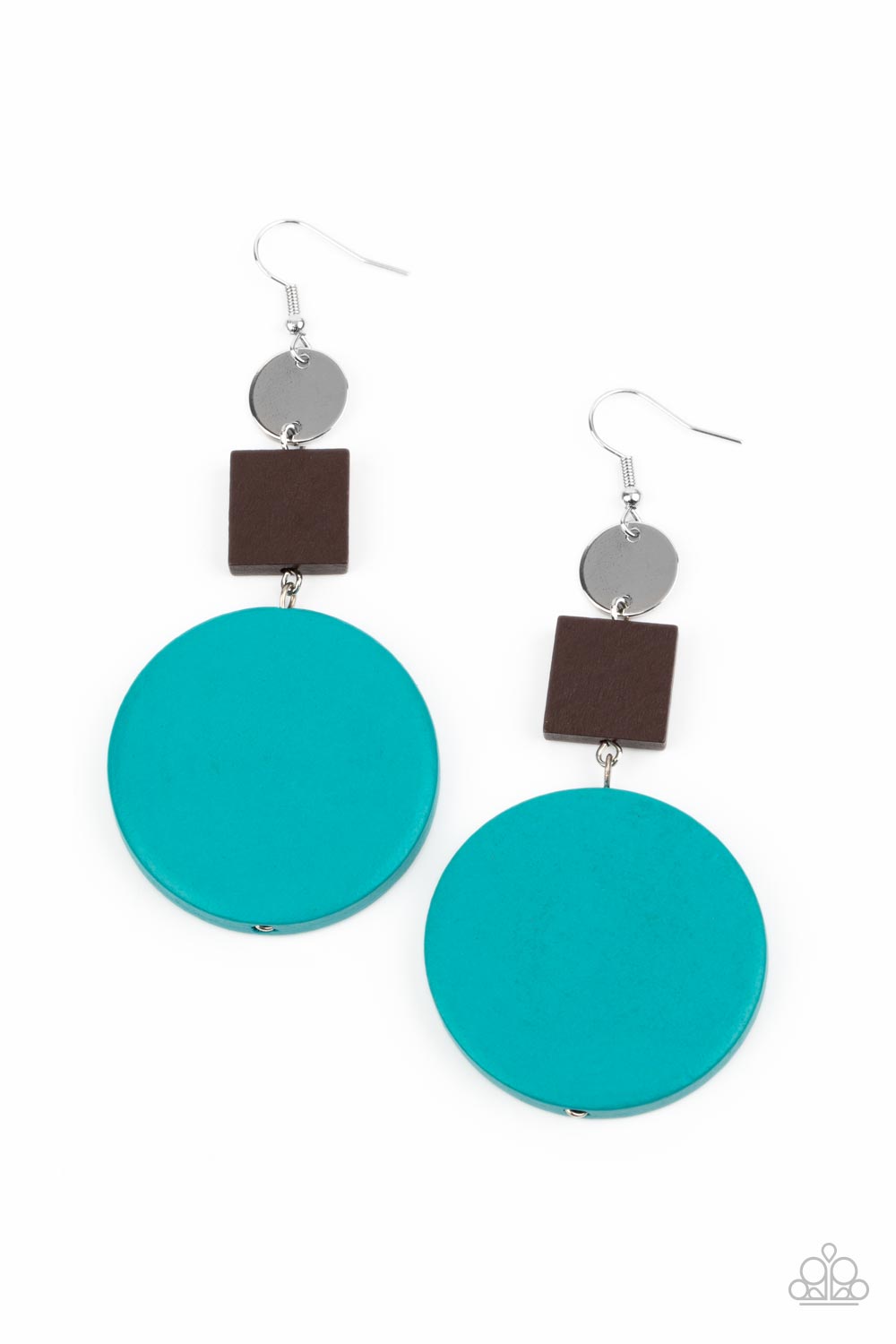 Modern Materials - Blue wood earrings