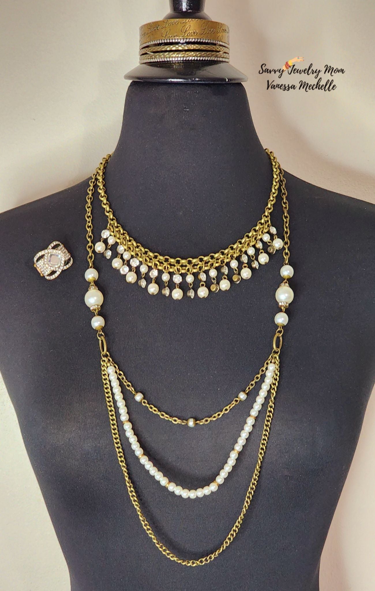 Savvy Set #277 (Brass/White Pearl, 4 piece set)