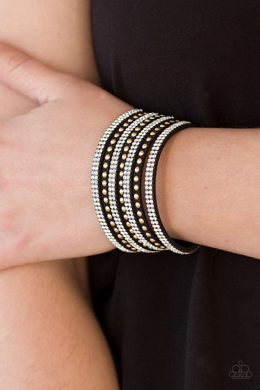 Victory Shine - Black/Gold wrap bracelet