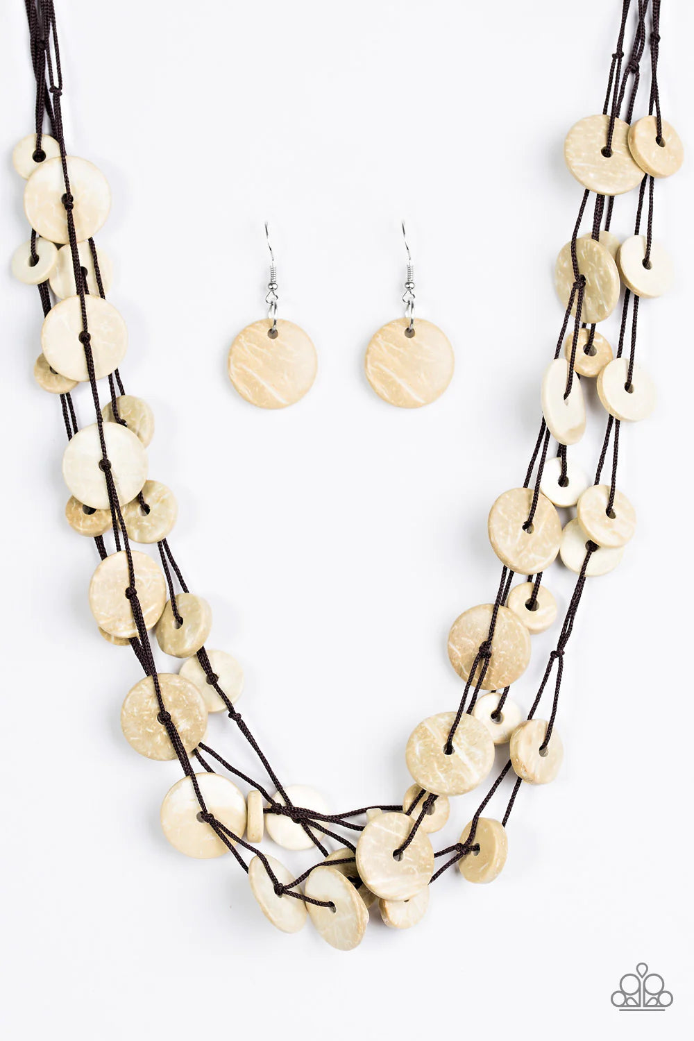 BERMUDA BEACH HOUSE - WHITE WOOD NECKLACE