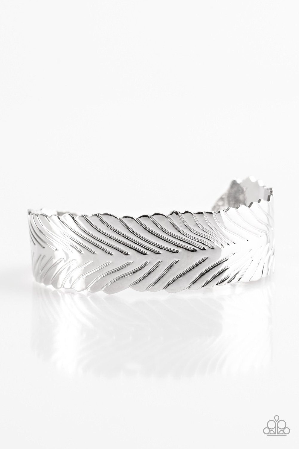 Ruffle Feathers - Silver cuff bracelet