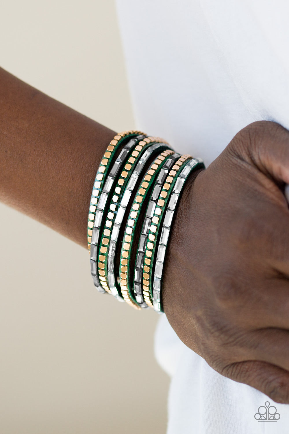 This Time With Attitude - Green wrap bracelet