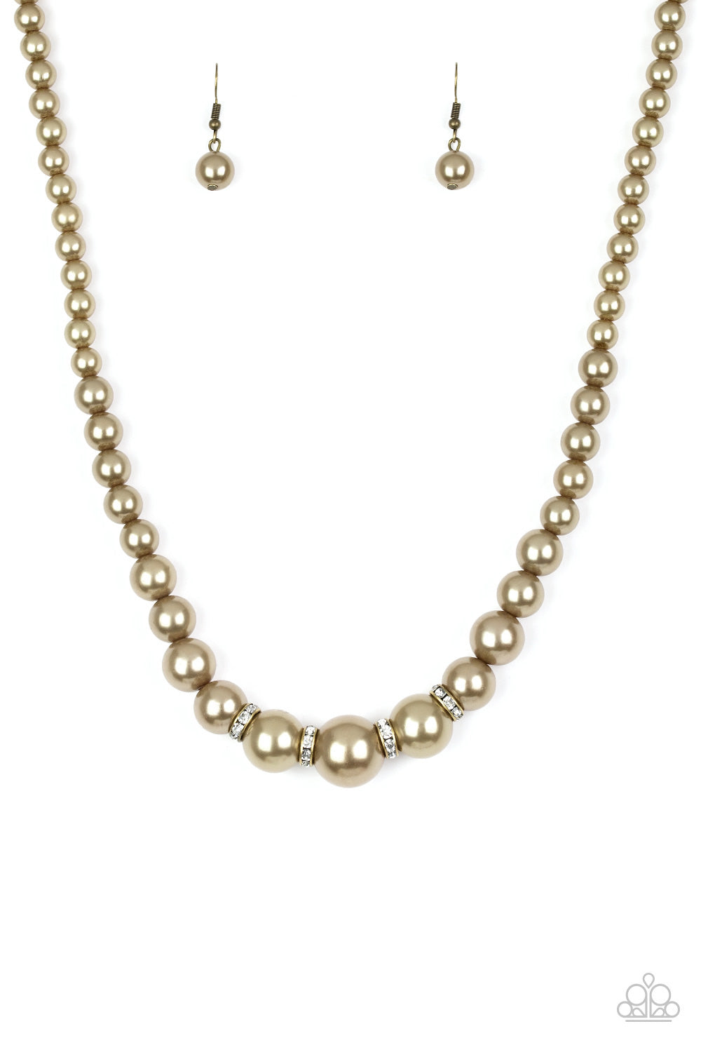 Party Pearls - Brass necklace