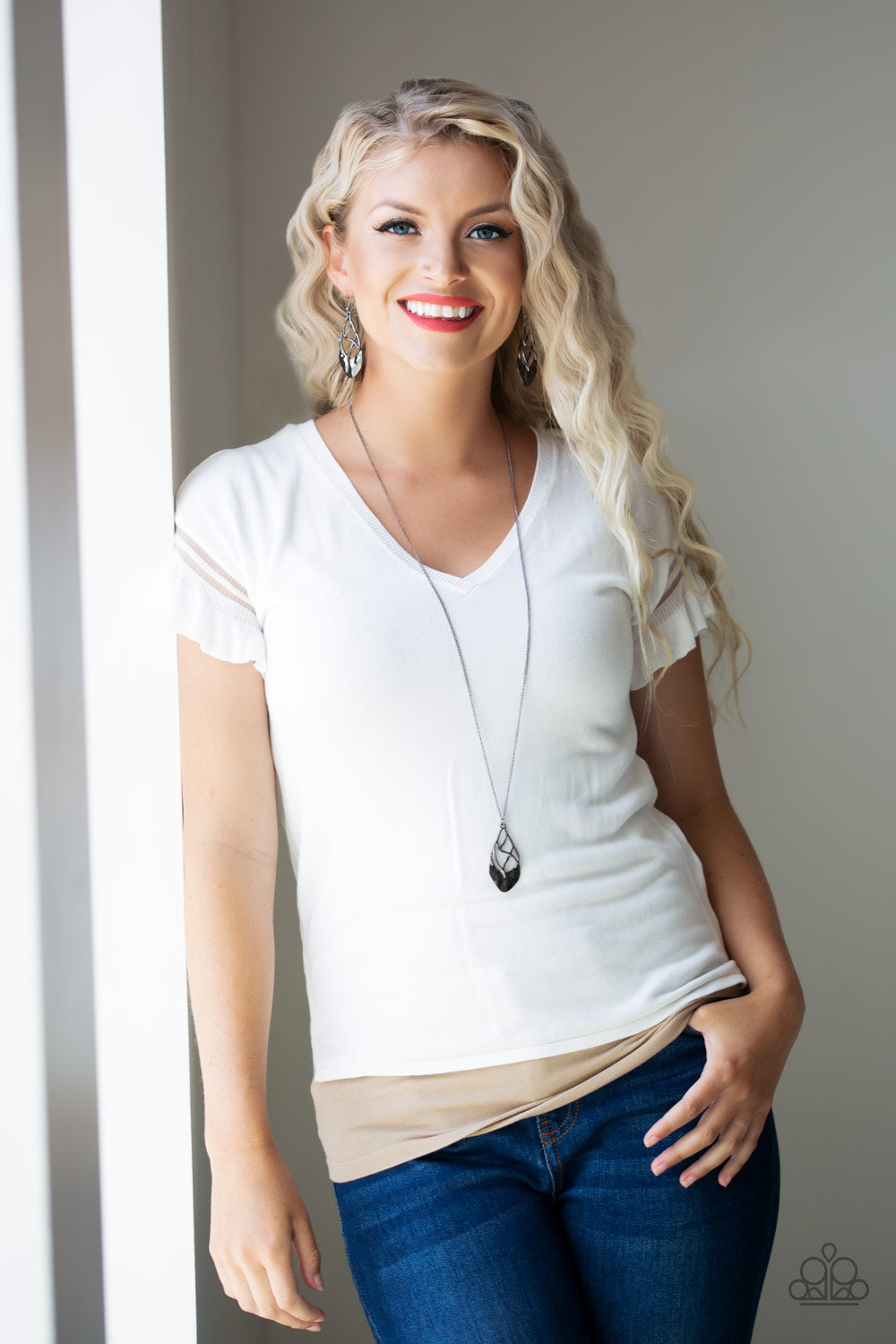 Swank Bank - Black/Gunmetal necklace