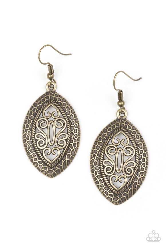 Tribal Tribute - brass earrings