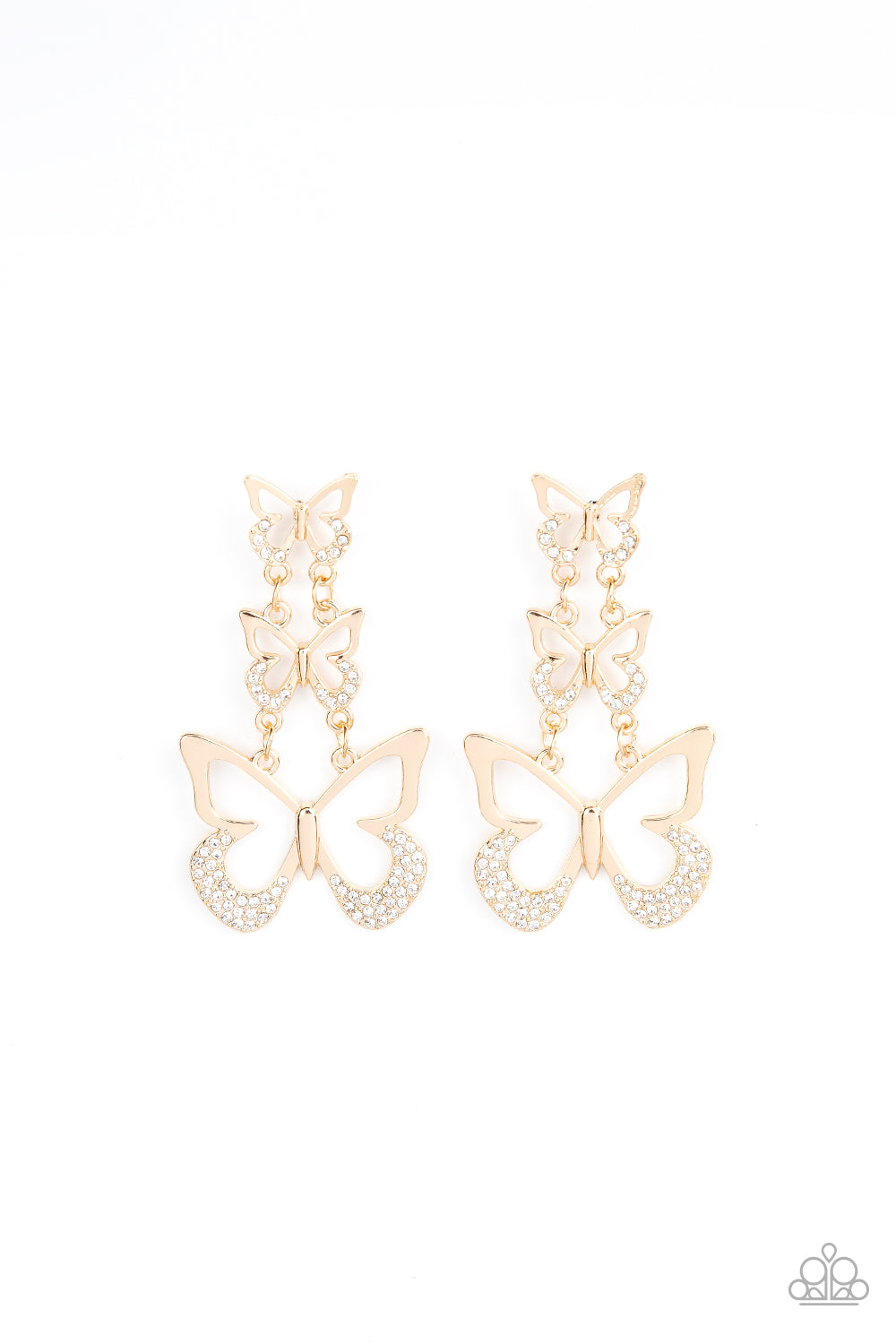 Flamboyant Flutter - Gold post butterfly earrings