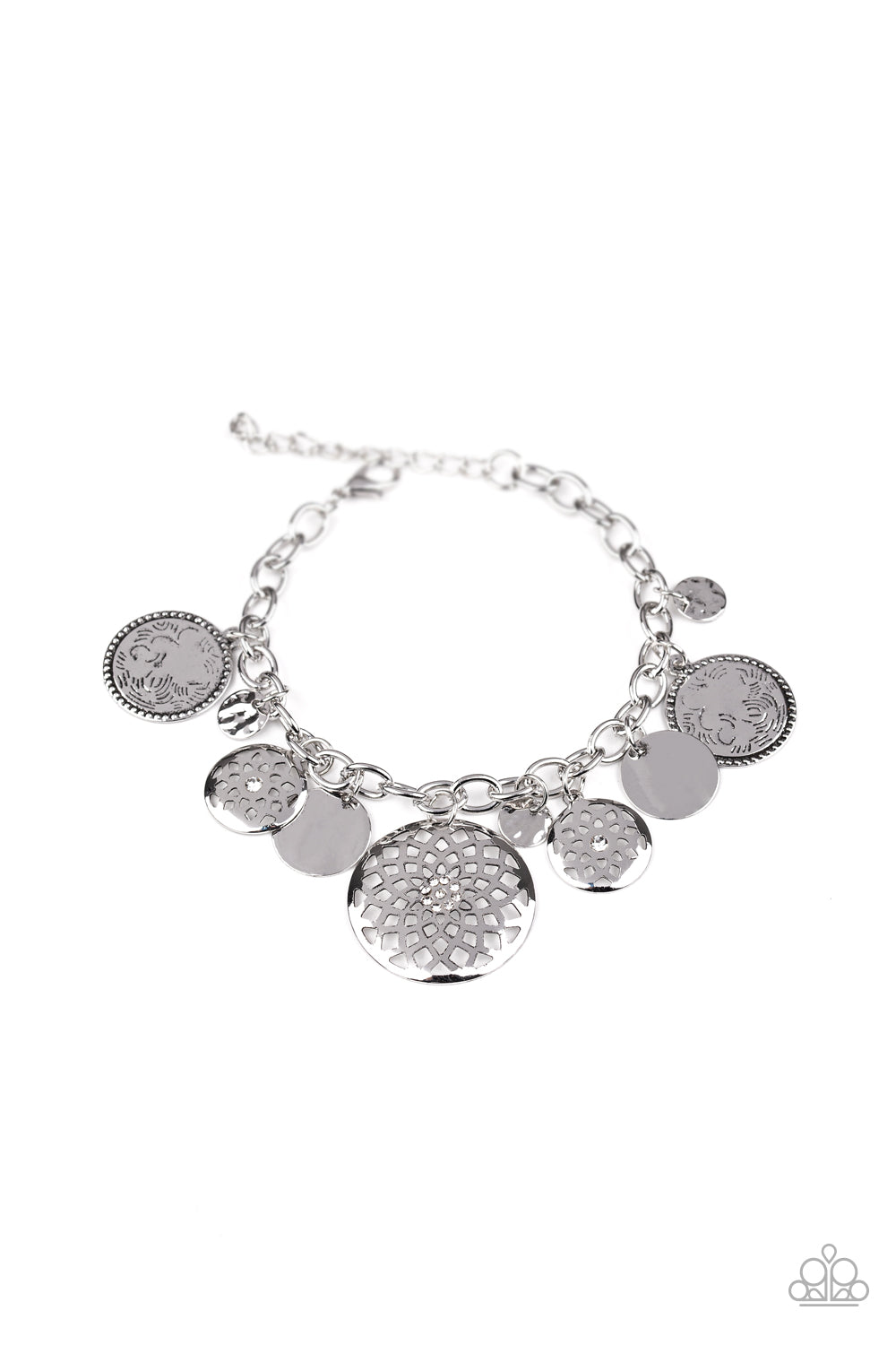 Trinket Tranquility - White rhinestones bracelet