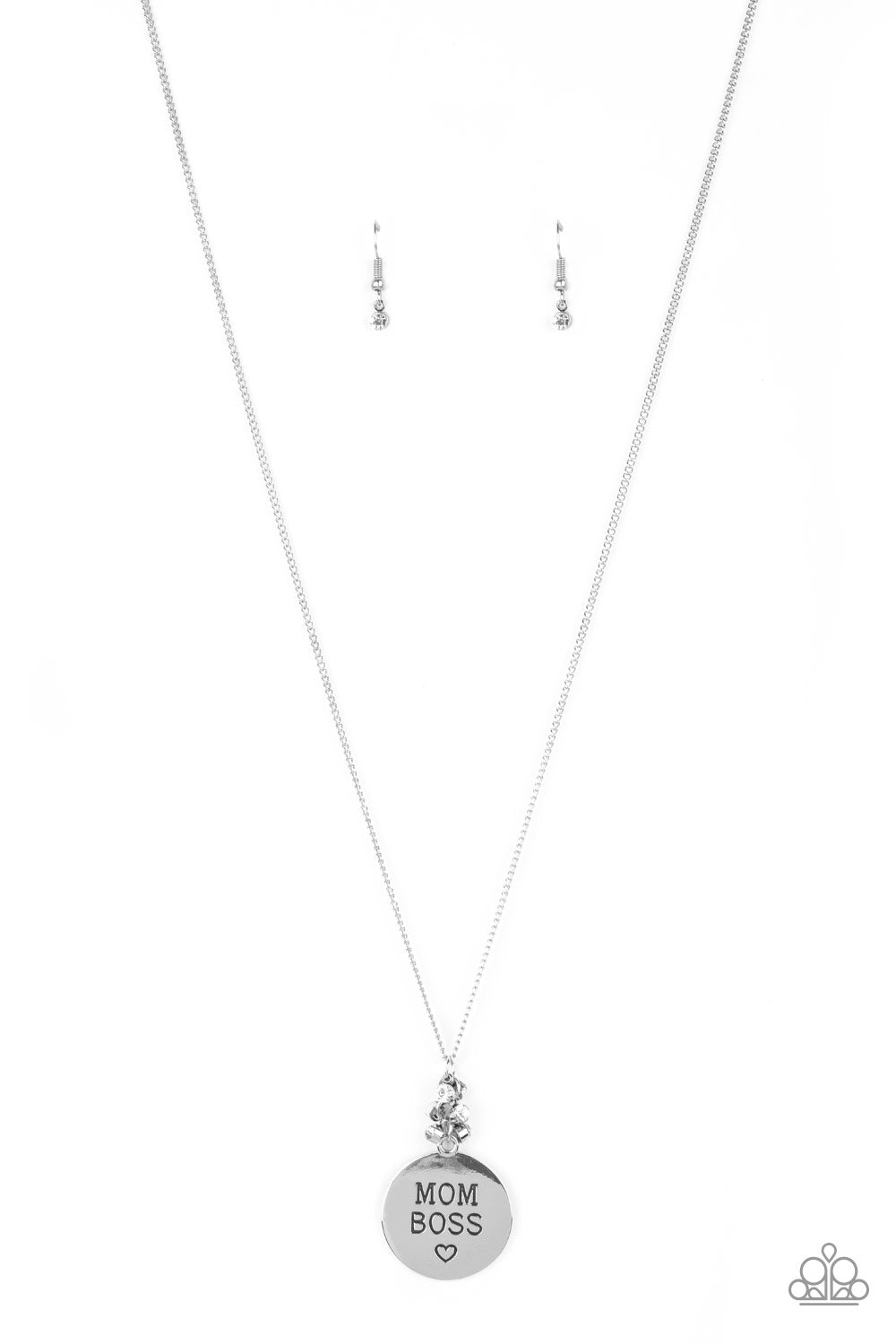 Mom Boss - White rhinestones necklace