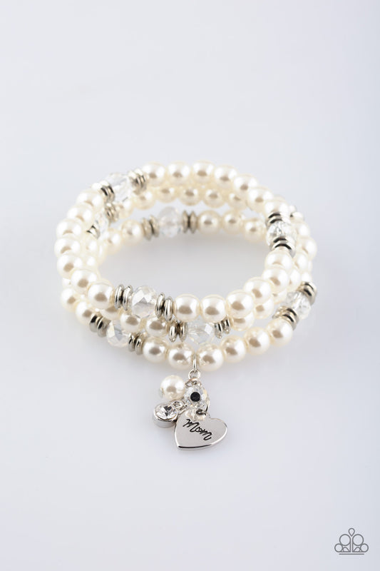 Mom Wow - White bracelet