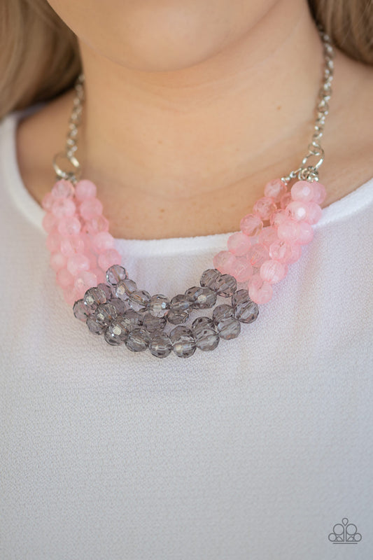 Summer Ice - Pink/Gray necklace
