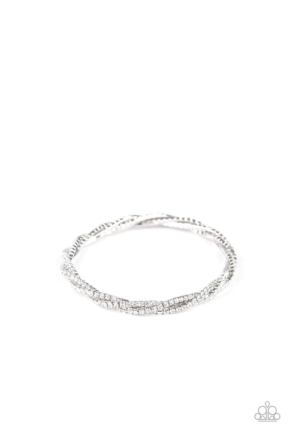 Glitzy Gleam - White gem bracelet