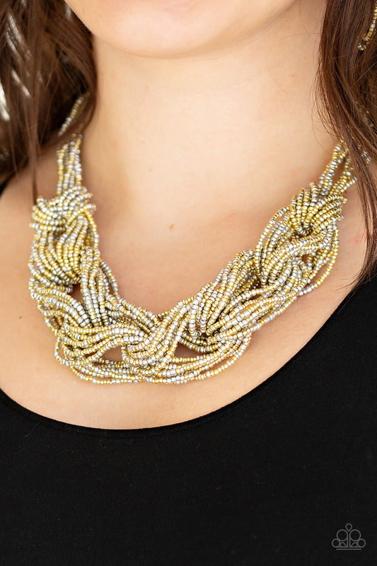City Catwalk - Gold seed bead necklace