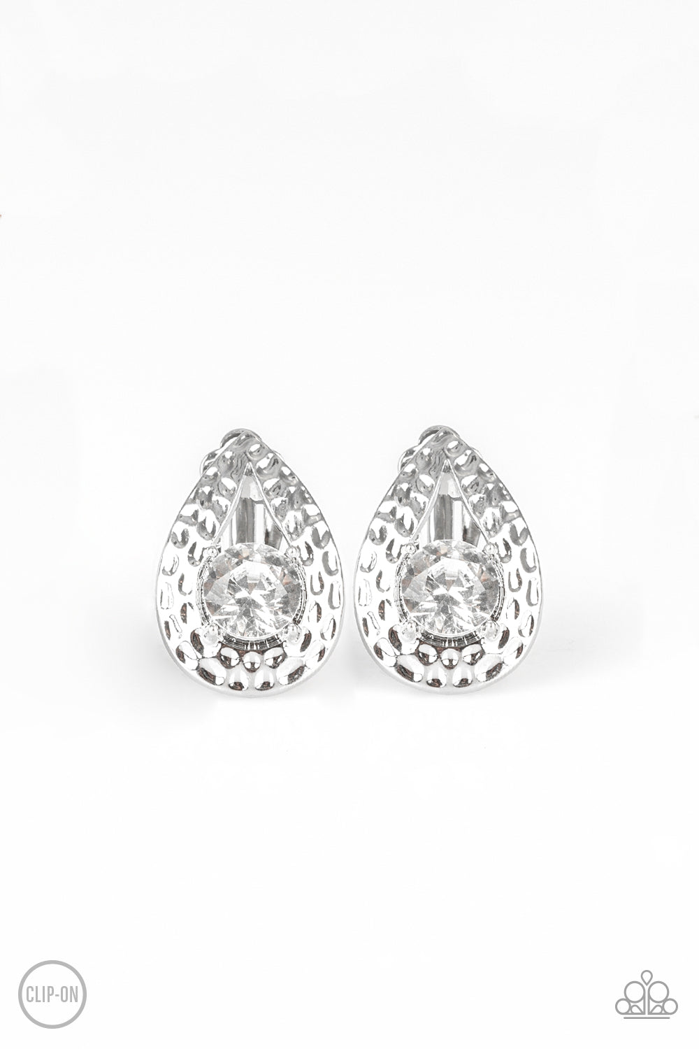 Elite Edge - White clip-on earrings
