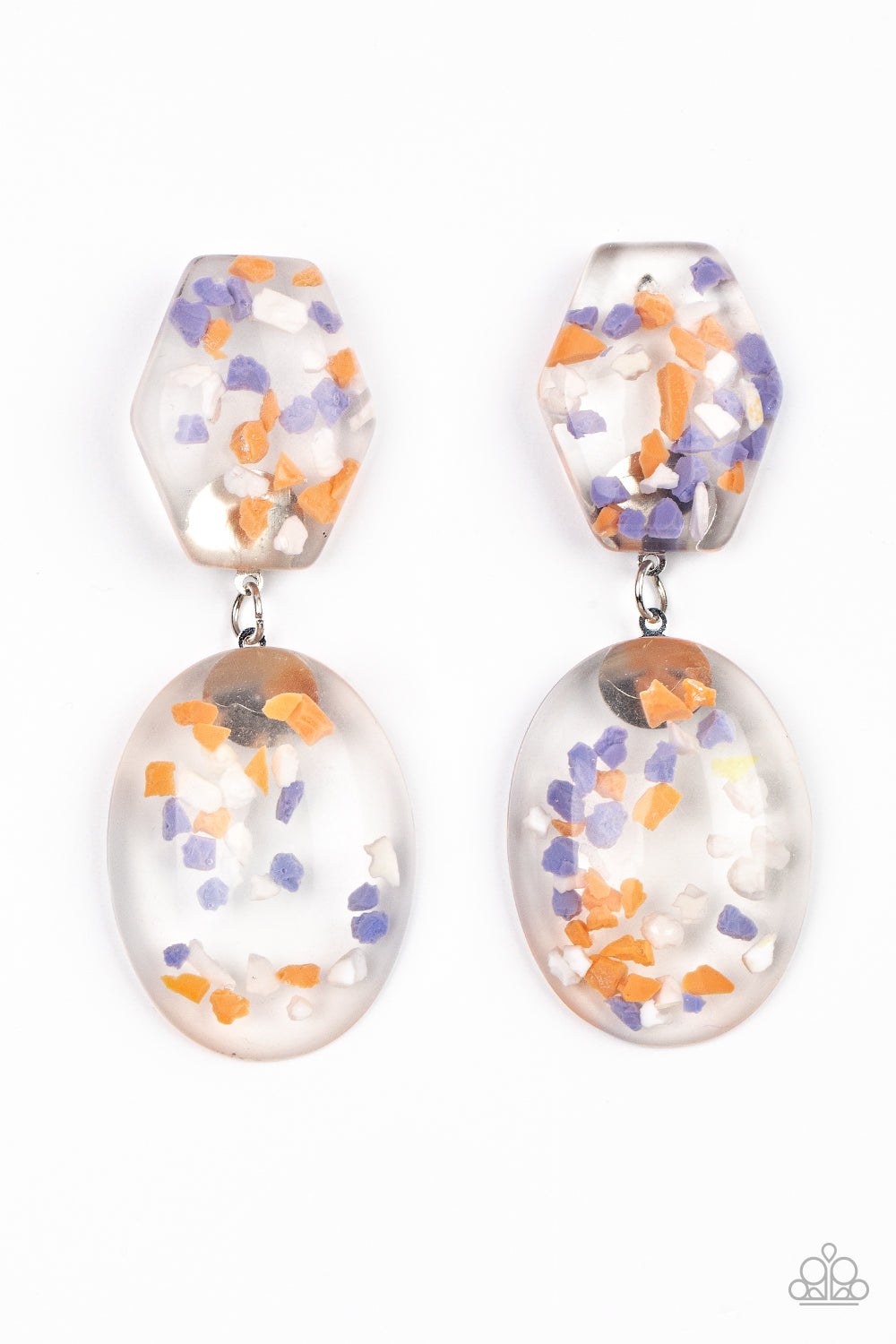 Flaky Fashion - Orange&Purple/Multicolor earrings