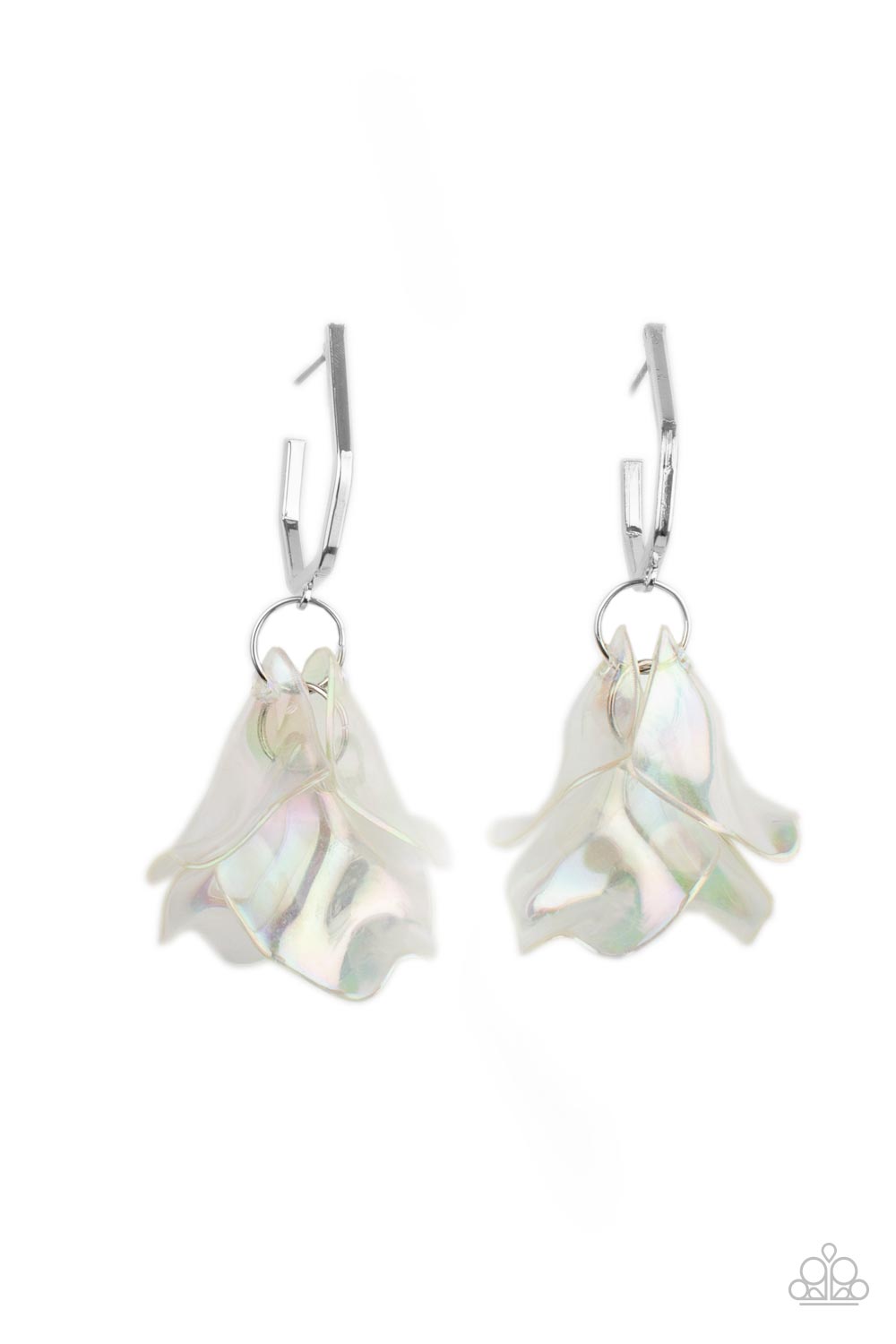 Jaw-Droppingly Jelly - Silver iridescent earrings