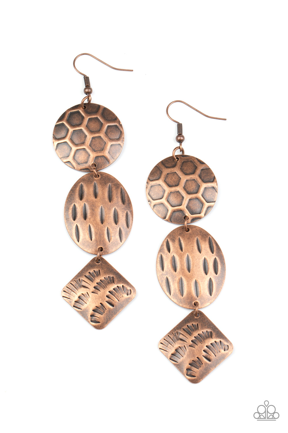 Mixed Movement - Copper earrings