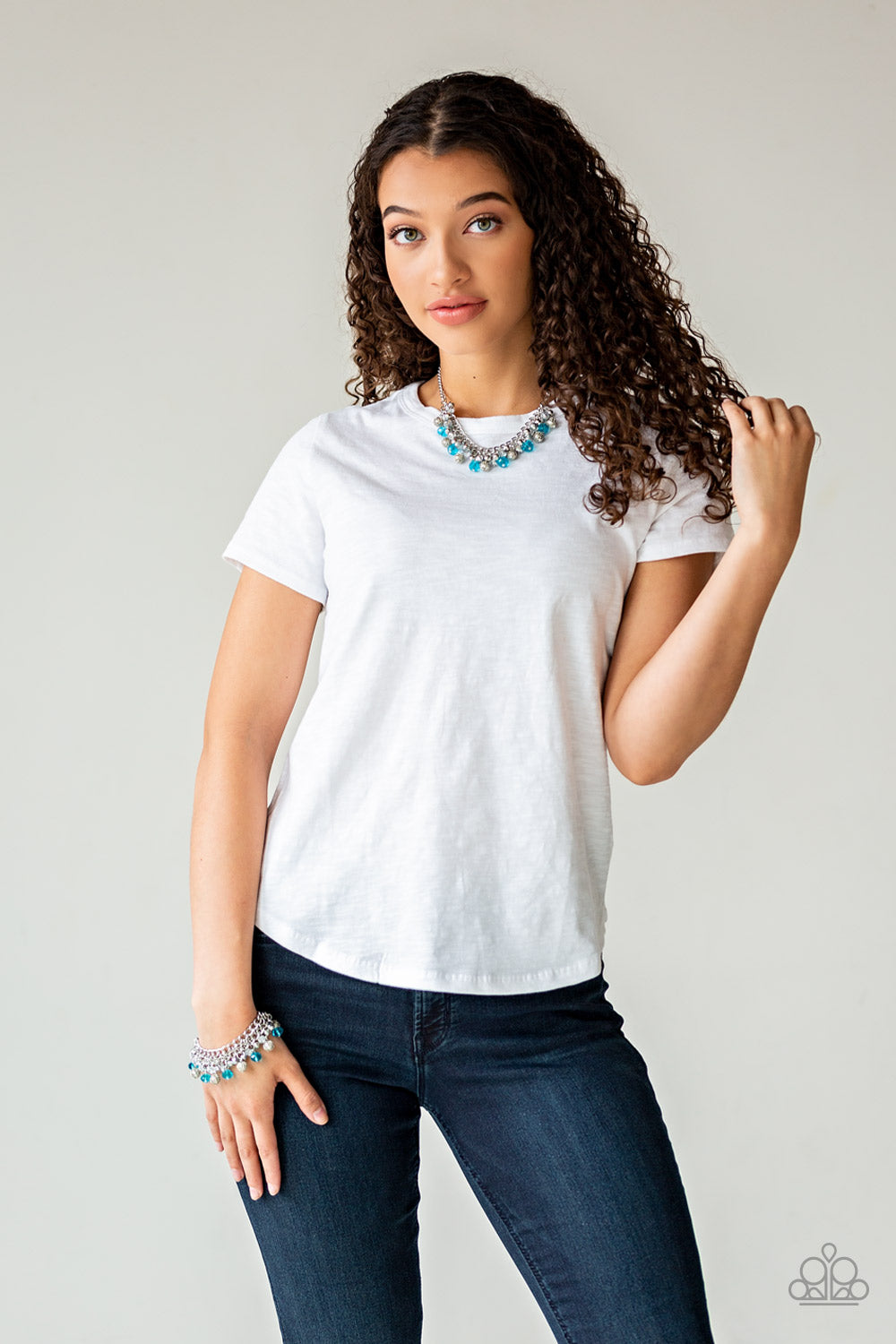 Party Spree - Blue Necklace w/ matching bracelet