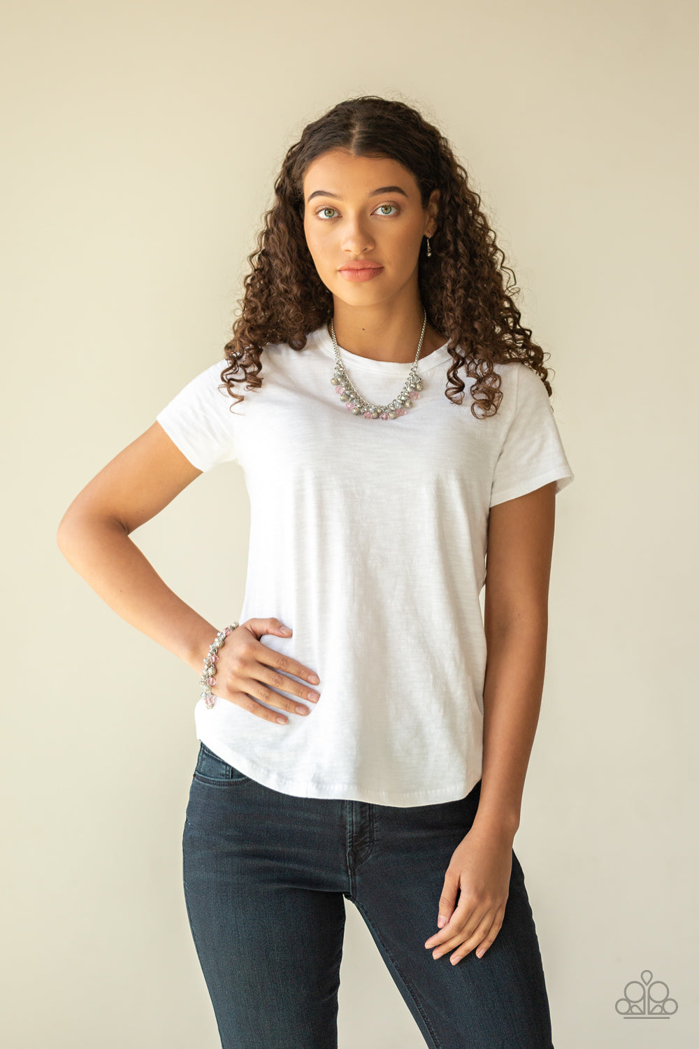 Party Spree - Pink necklace w/ matching bracelet