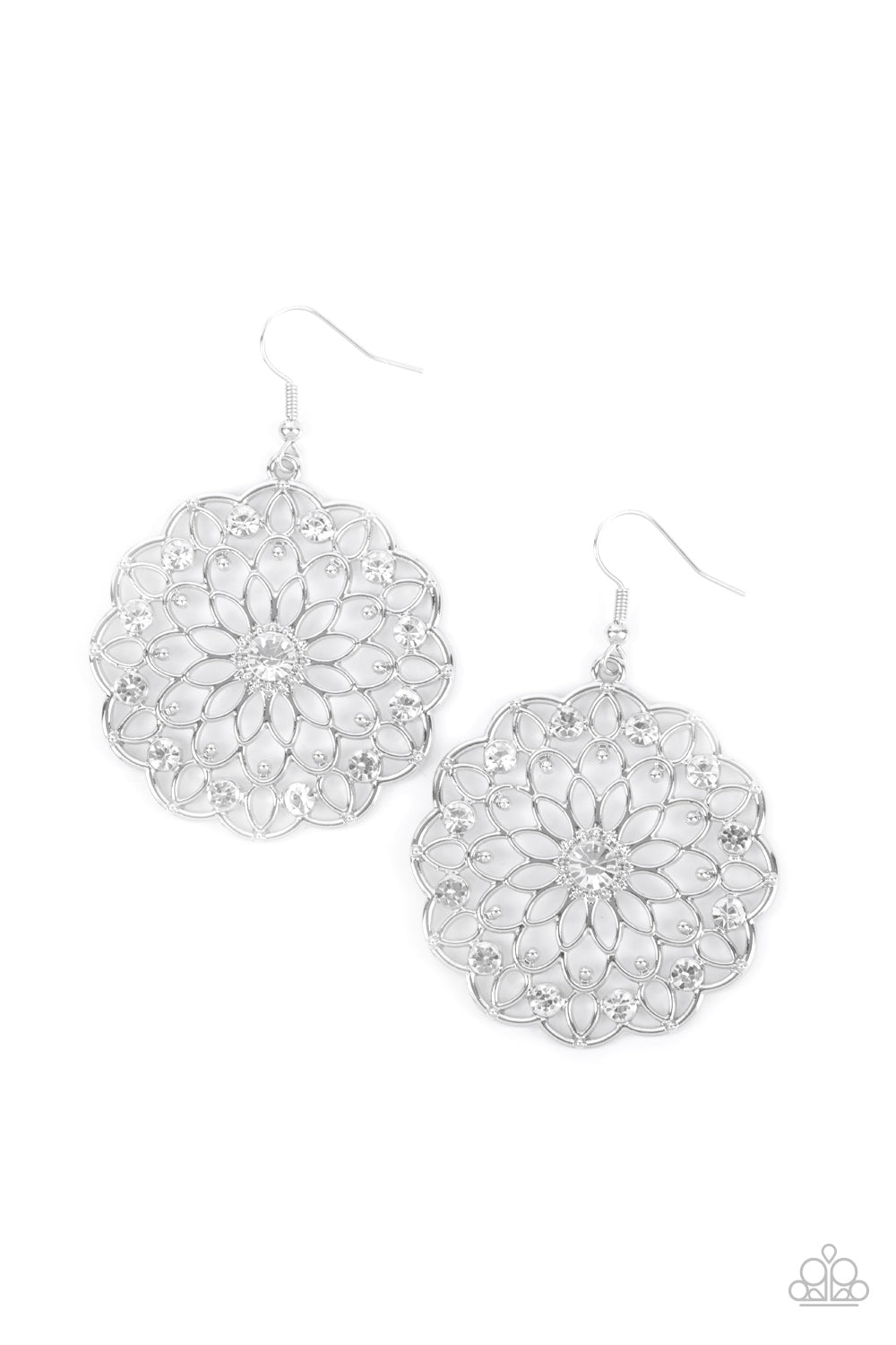 Posy Proposal - White rhinestones earrings
