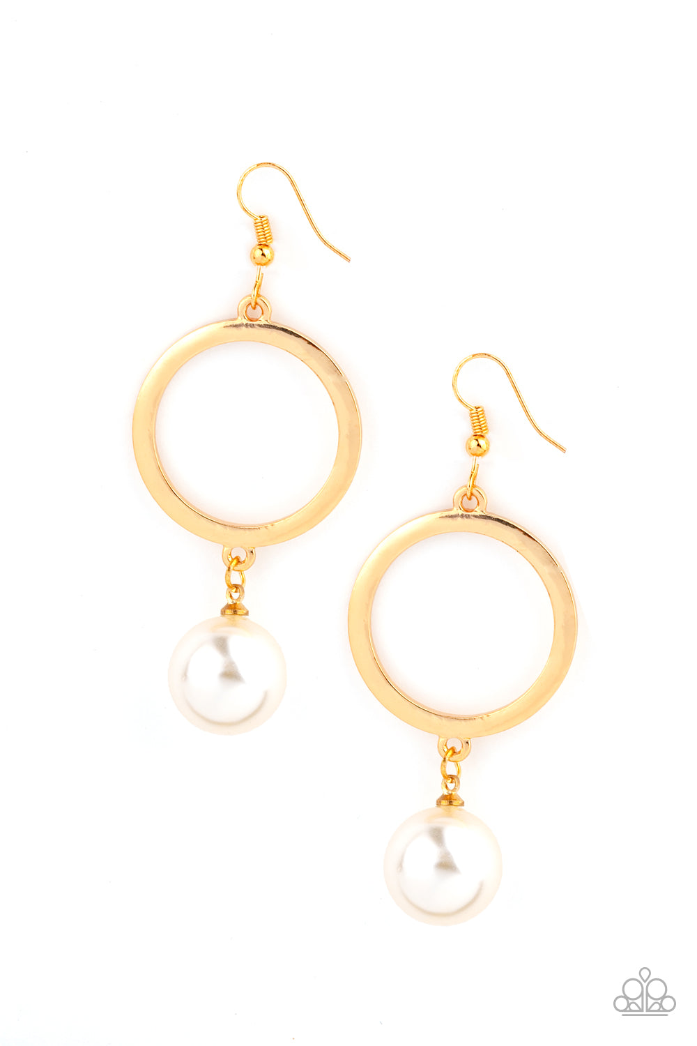 SoHo Solo - Gold pearl earrings