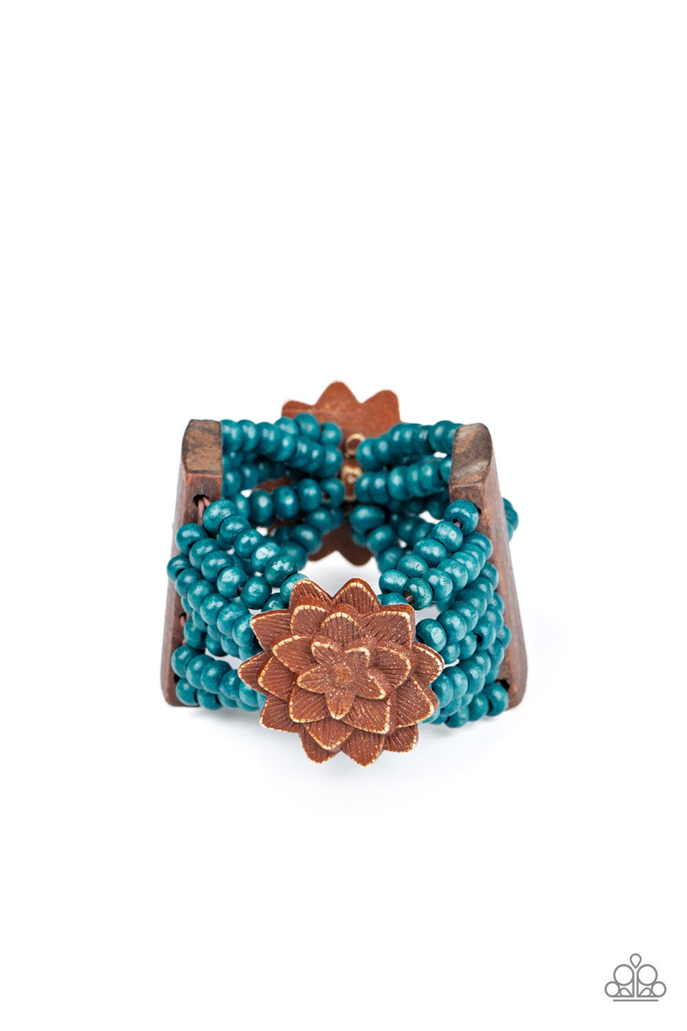 Tropical Sanctuary - Blue wood bracelet