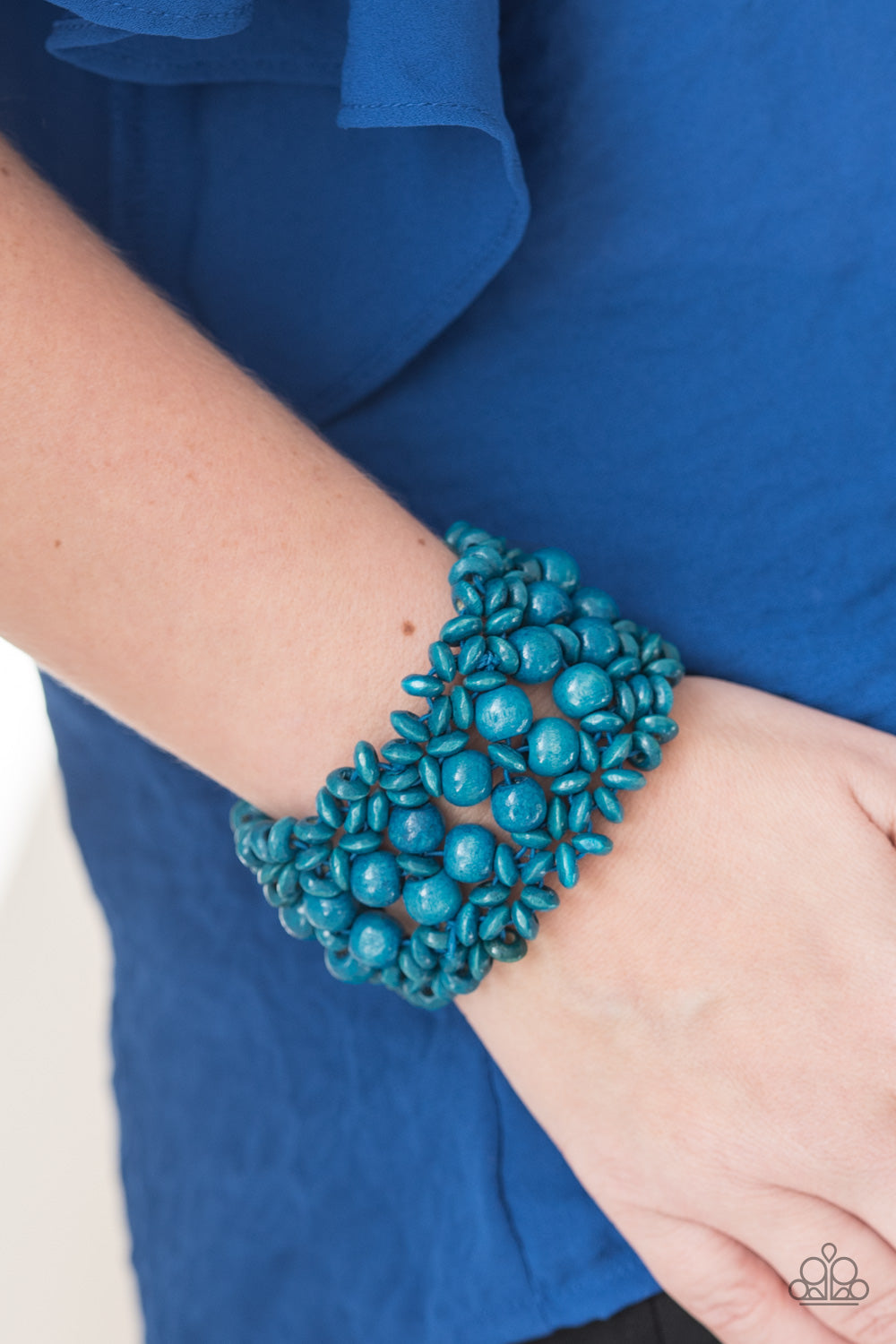 Tropical Bliss - Blue wood bracelet