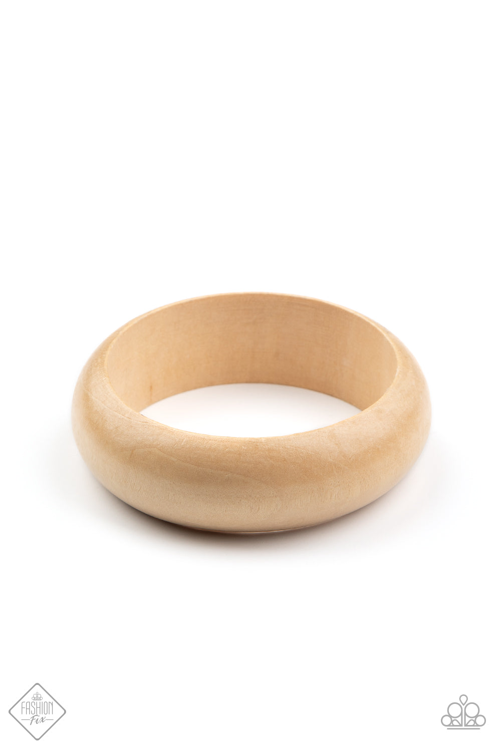 Whimsically Woodsy - white wood bangle bracelet