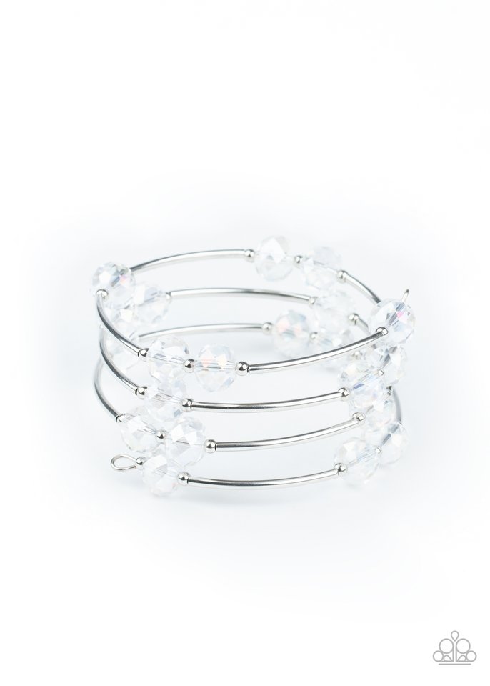 Dreamy Demure - White crystal like beads bracelet