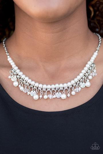 Glamour Trove - White Pearl necklace w/ matching bracelet