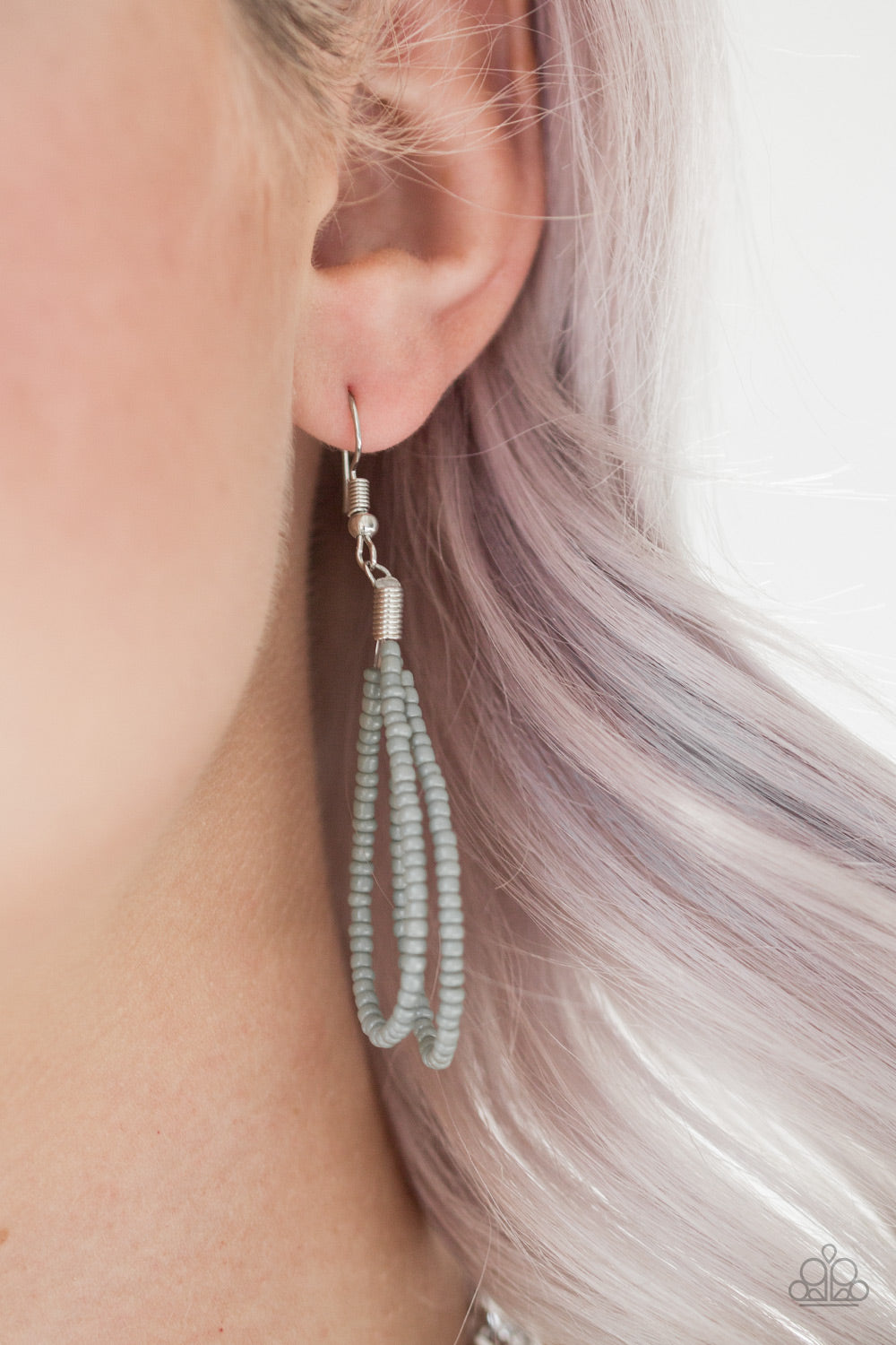 Peacefully Pacific - Silver seed bead necklace