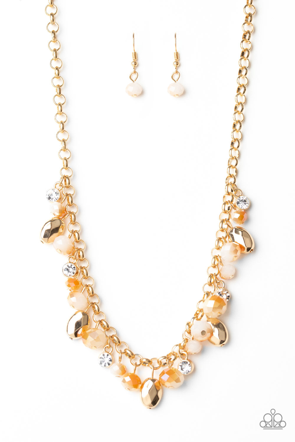 Downstage Dazzle - Gold necklace w/ matching bracelet