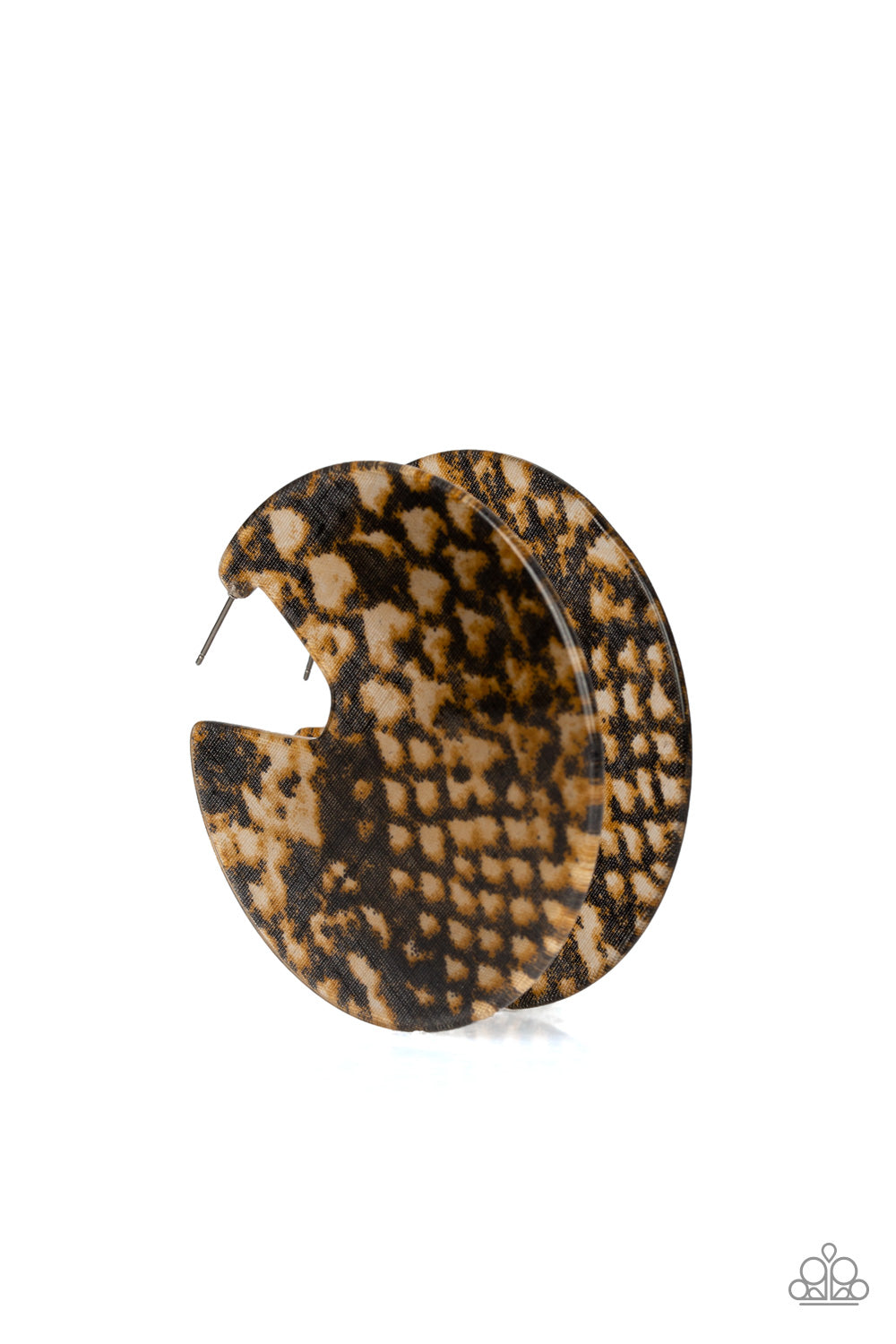 Hit Or HISS - Brown Multi Acrylic Earrings